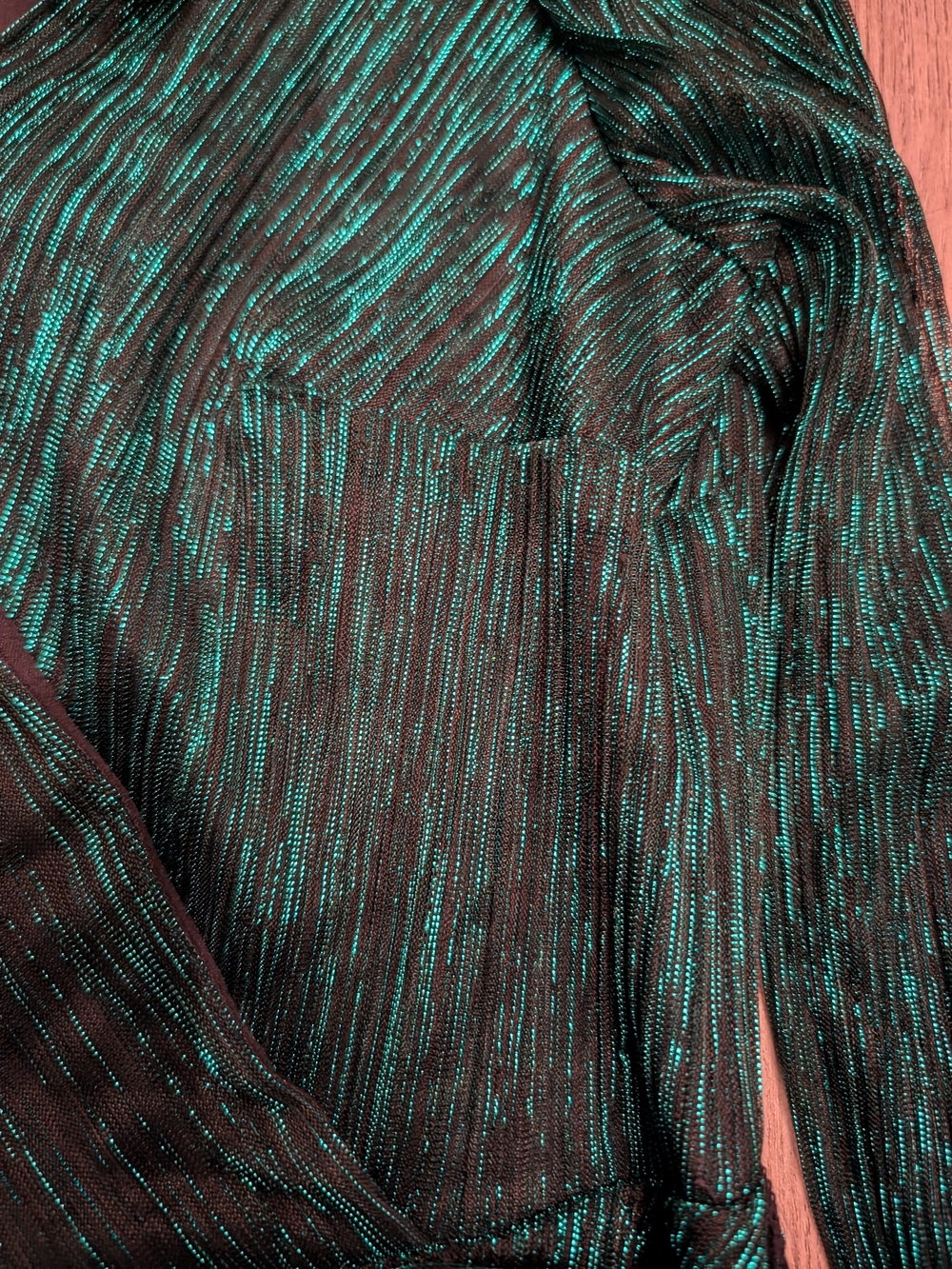 Rachel Zoe Emerald Green Textured Wrap Dress - Picture 2 of 3